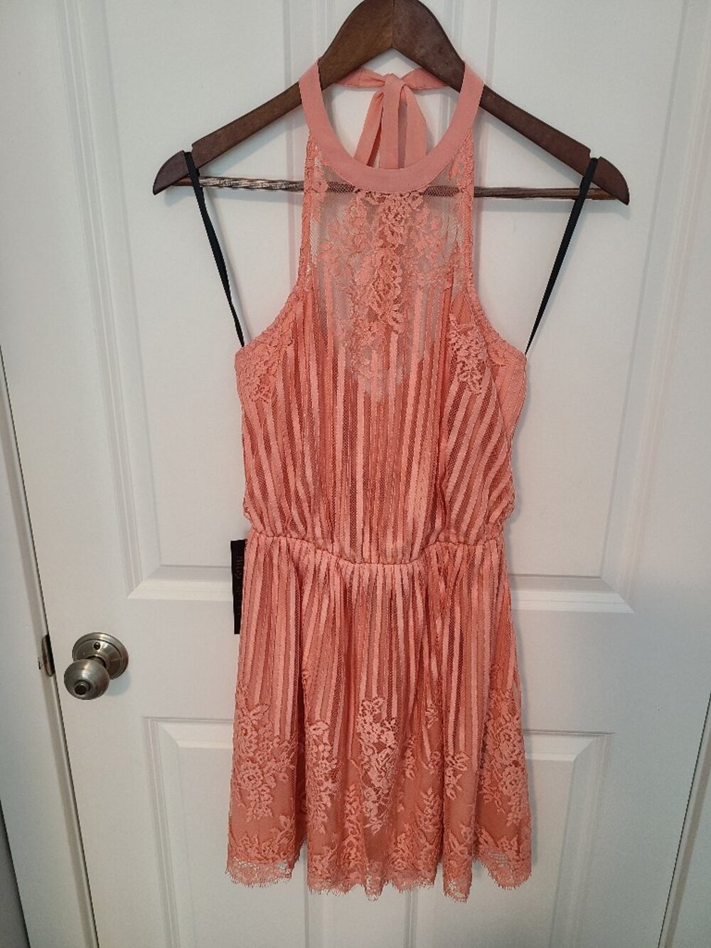 Bebe peach halter dress NWT